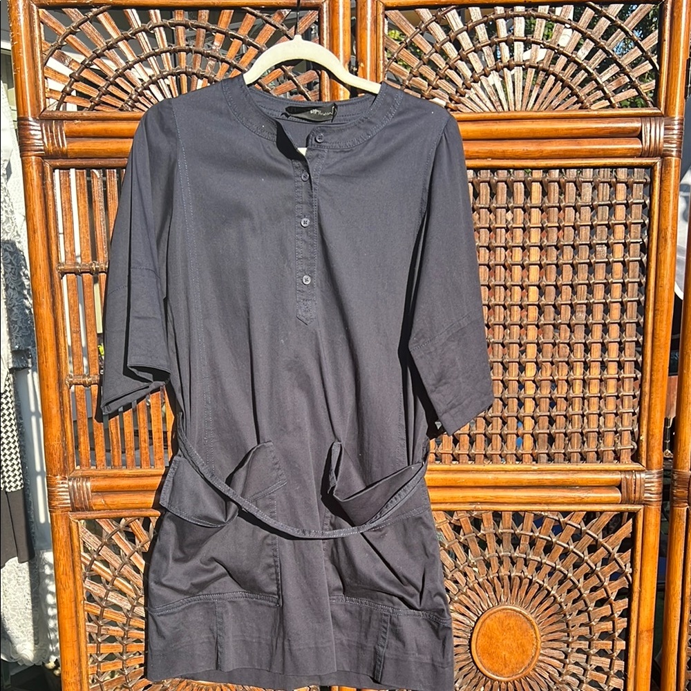 Blue Button-Up Dress